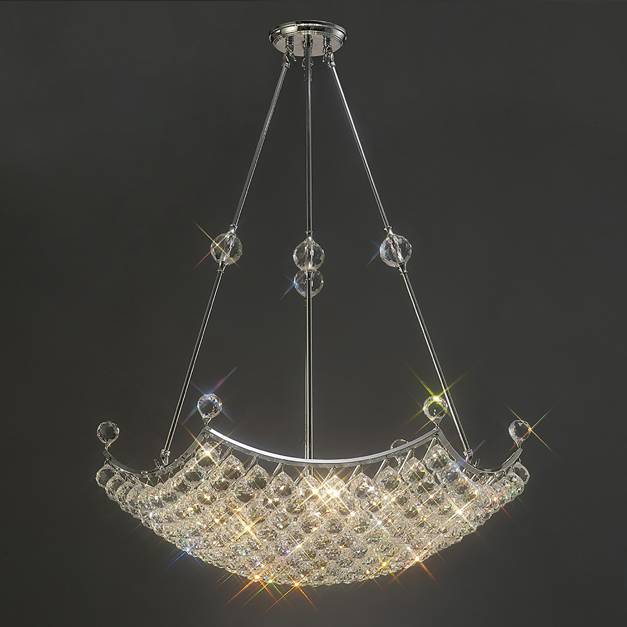 IL30058  Cesto Crystal Chandelier 12 Light (27.2kg) Polished Chrome